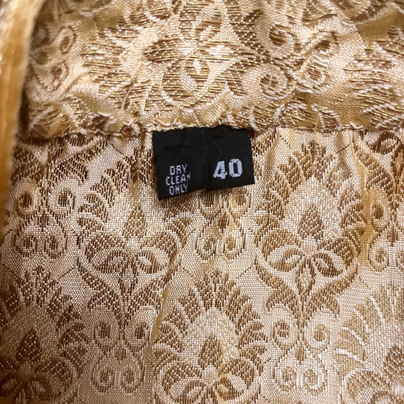 Kurta Art Silk Top & Bottom set Sequined Top goldtone embellishment Mens Size 40 - Picture 11 of 14